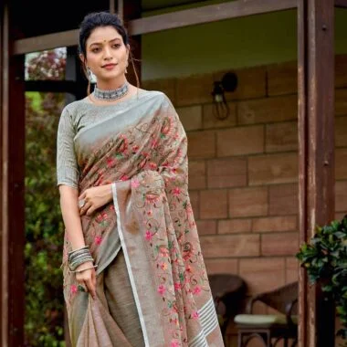 Linen saree